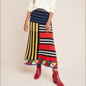 Farm Rio for Anthropologie Mirro Sweater Midi Skirt
